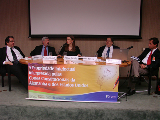 A partir da esquerda: André Fontes, Newton Silveira, Adriana Rizzotto, Denis Barbosa e Otto Licks