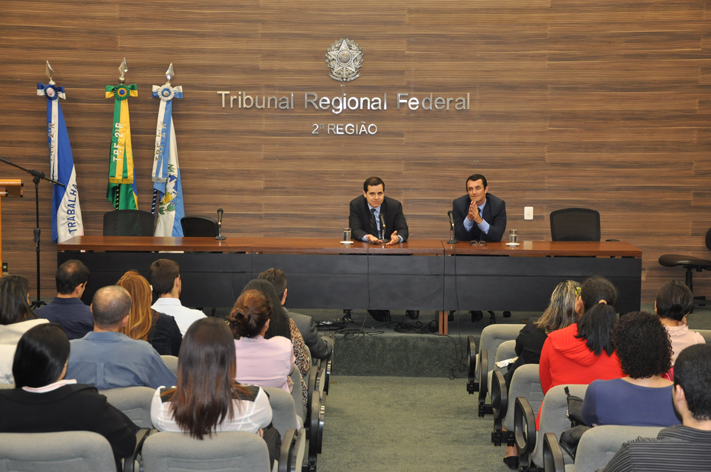O encerramento da visita foi feito pelos juízes federais Carlos Guilherme Lugones e Flávio Oliveira Lucas